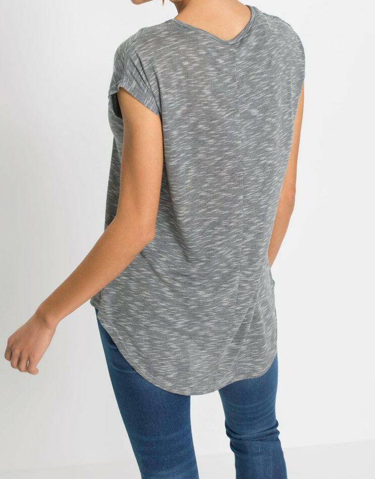T-SHIRT DAMSKI PASKI OKRĄGŁY DEKOLT
