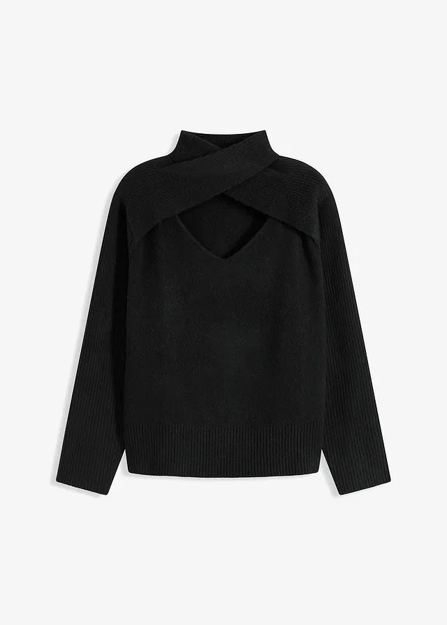 SWETER Z WYCIĘCIEM NA DEKOLCIE 