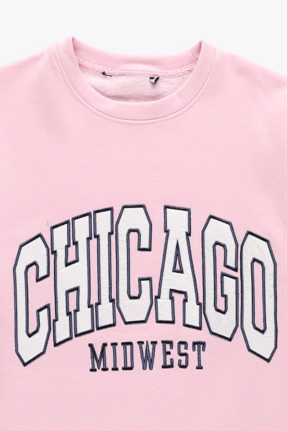 różowa bluza napis chicago krótki rękaw