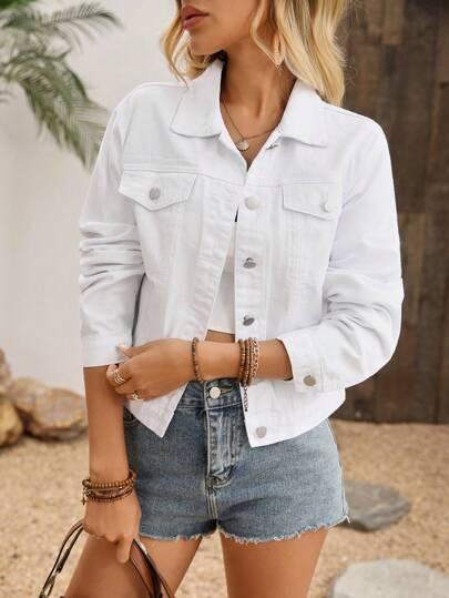 BIAŁA KURTKA JEANS 