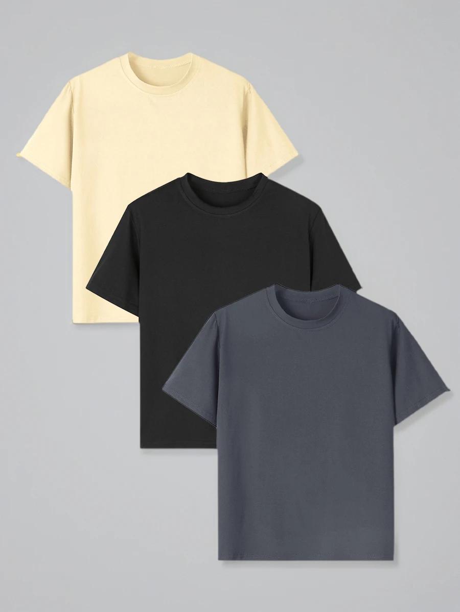 T-SHIRT OKRĄGŁY DEKOLT 3-PACK