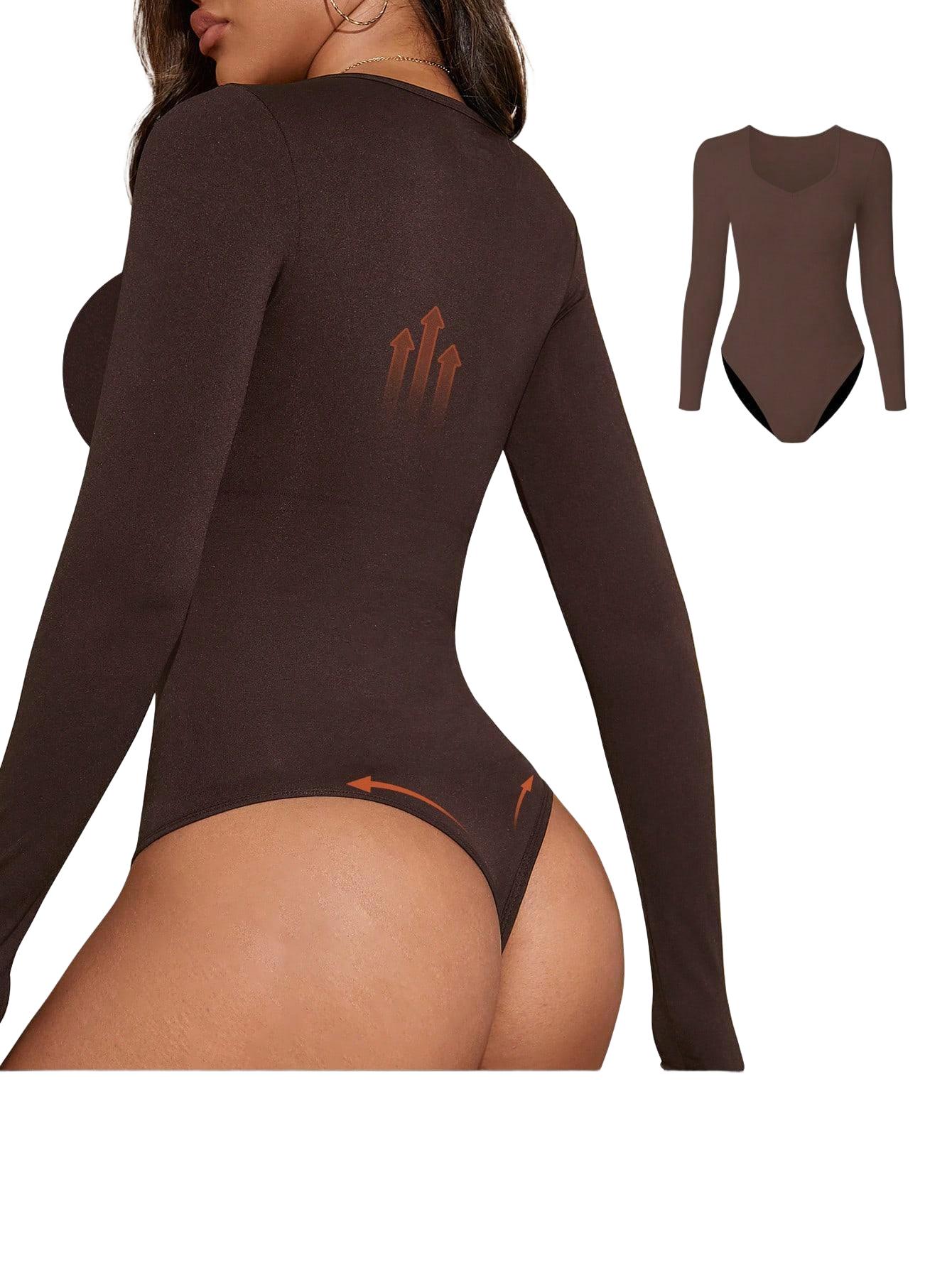 BRĄZOWE BODY DŁUGI RĘKAW