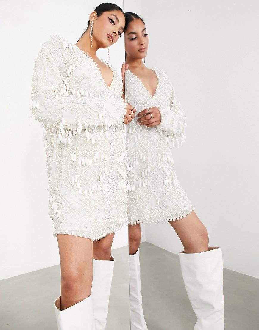 SUKIENKA ZDOBIENIE GLAMOUR V NECK