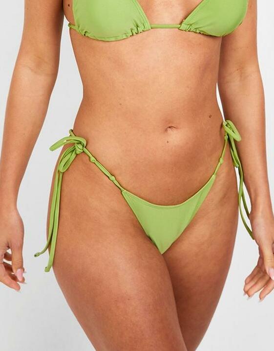 zielony gładki dół od bikini wiązanie