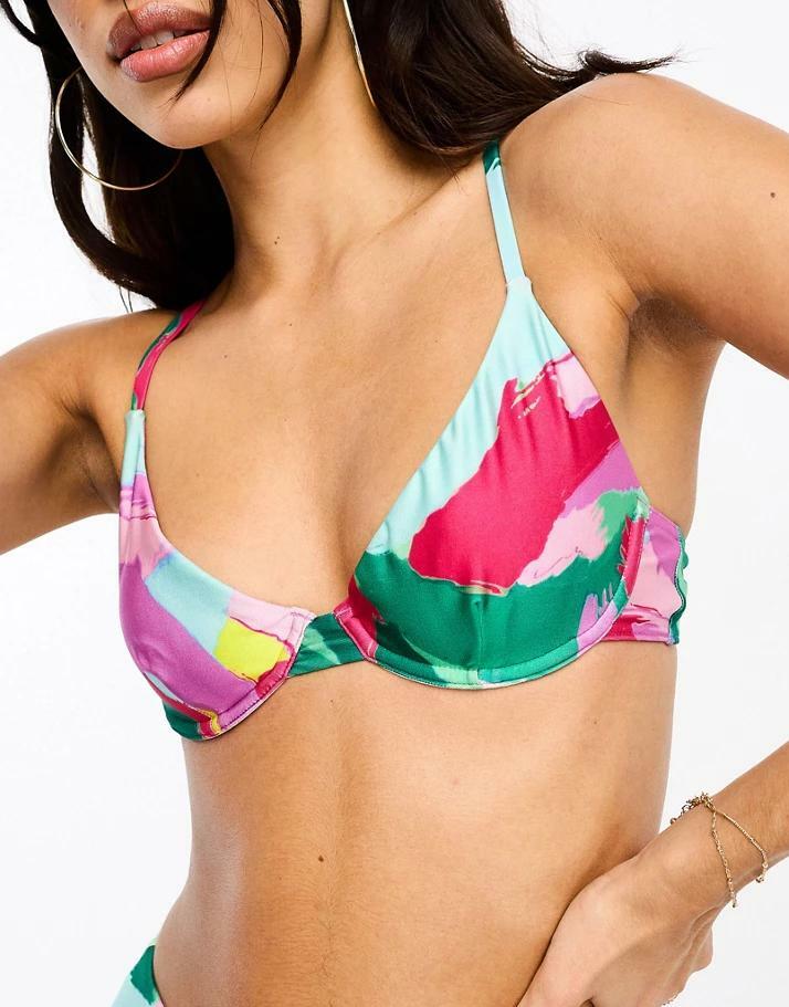 góra od bikini ramiączka print