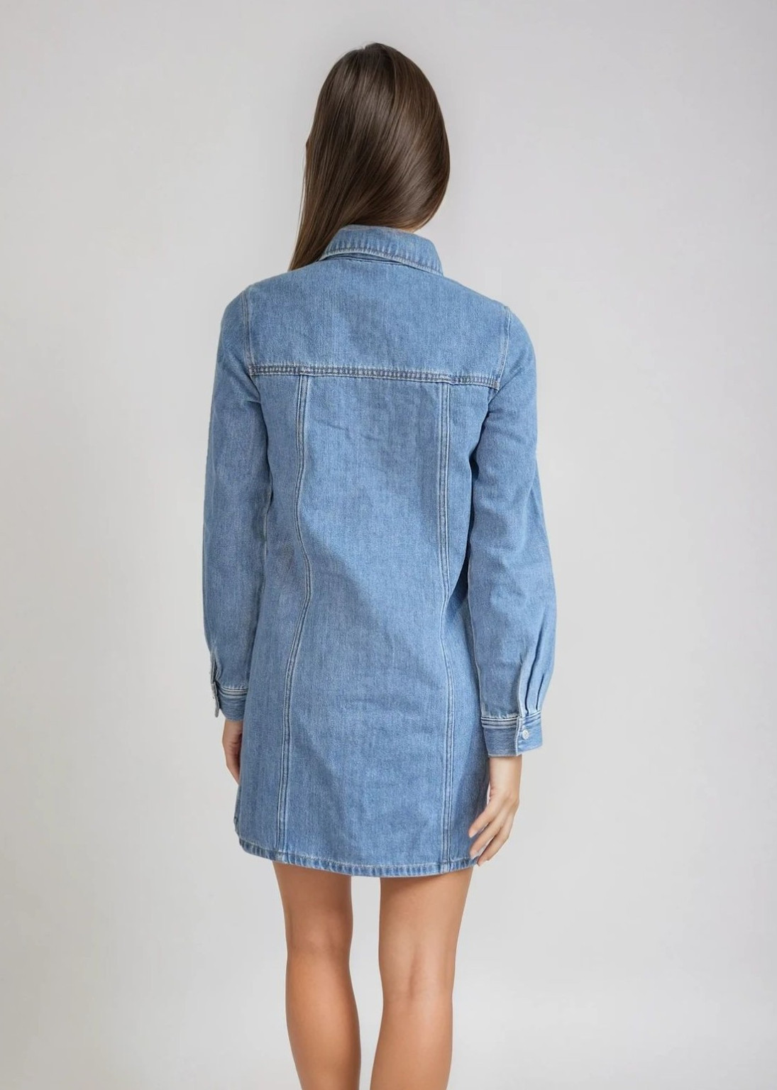 niebieska mini sukienka jeans
