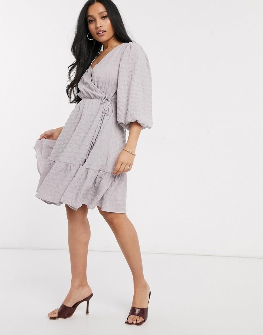 FIOLETOWA SUKIENKA V-NECK