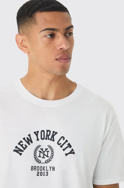 BIAŁY T-SHIRT NADRUK 