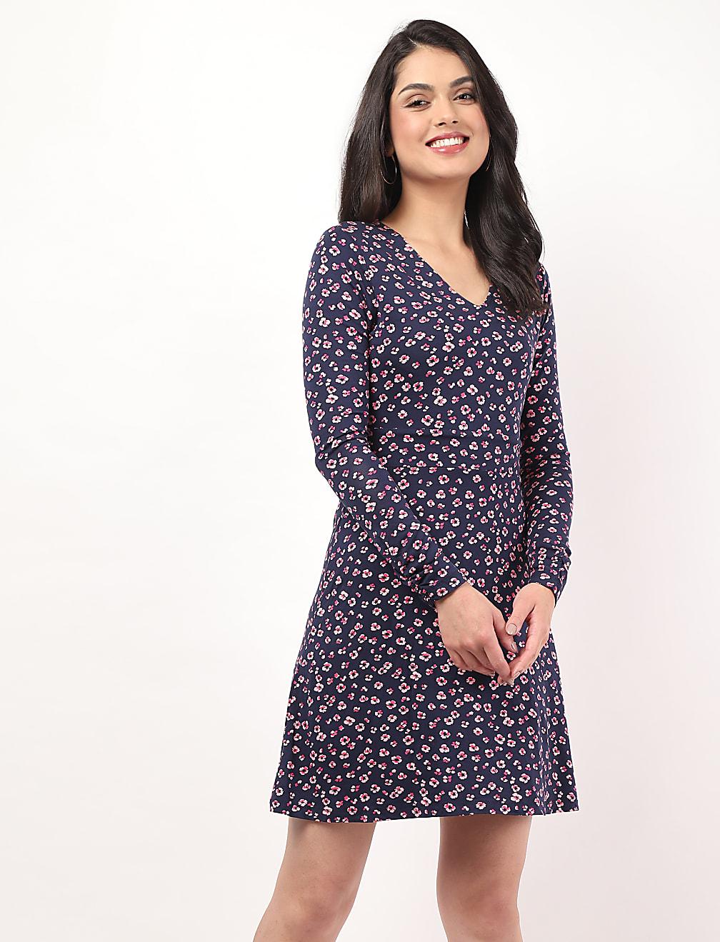 SUKIENKA DŁUGI RĘKAW PRINT T42-4457-F4