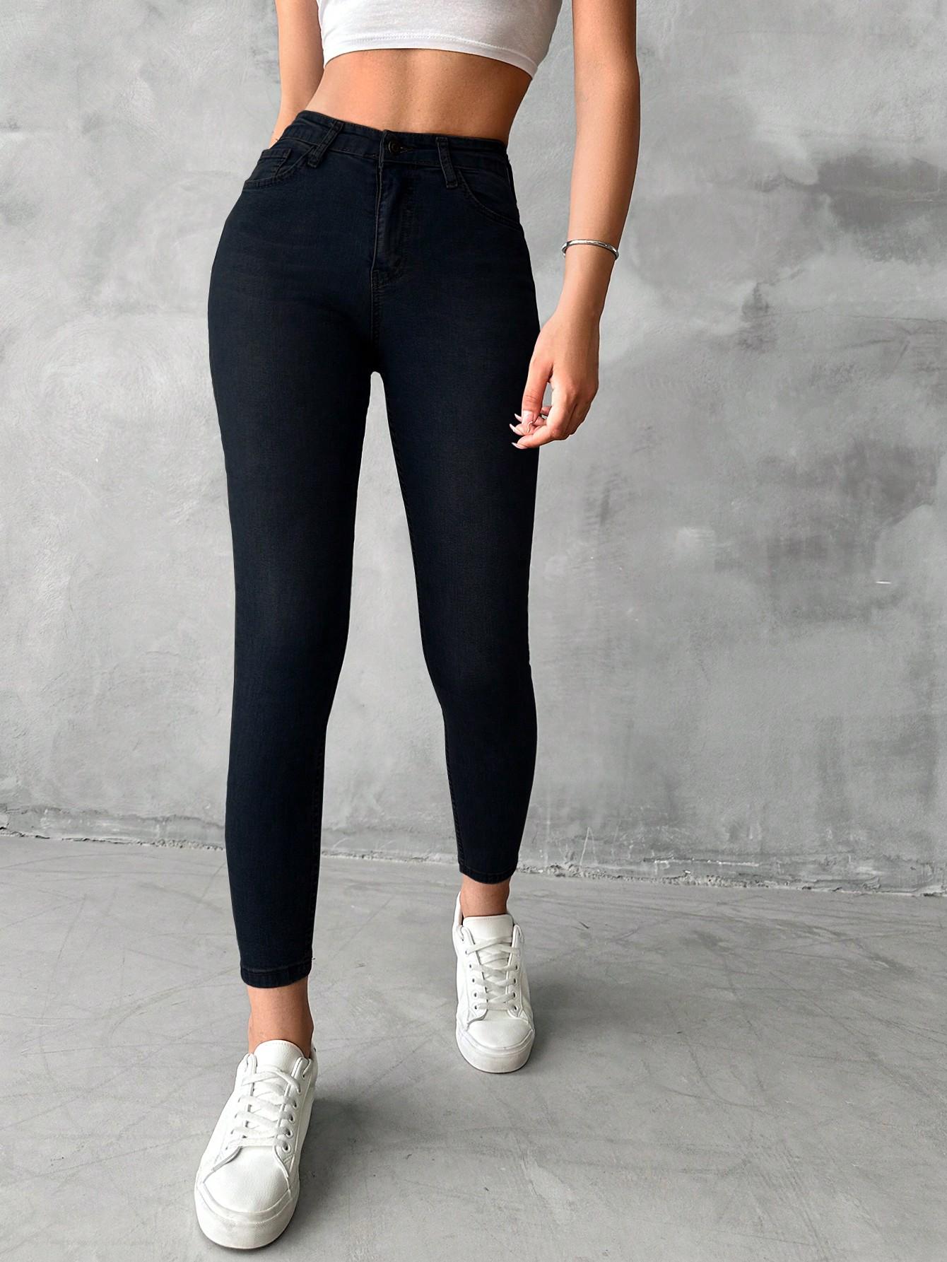 CZARNE SPODNIE JEANS