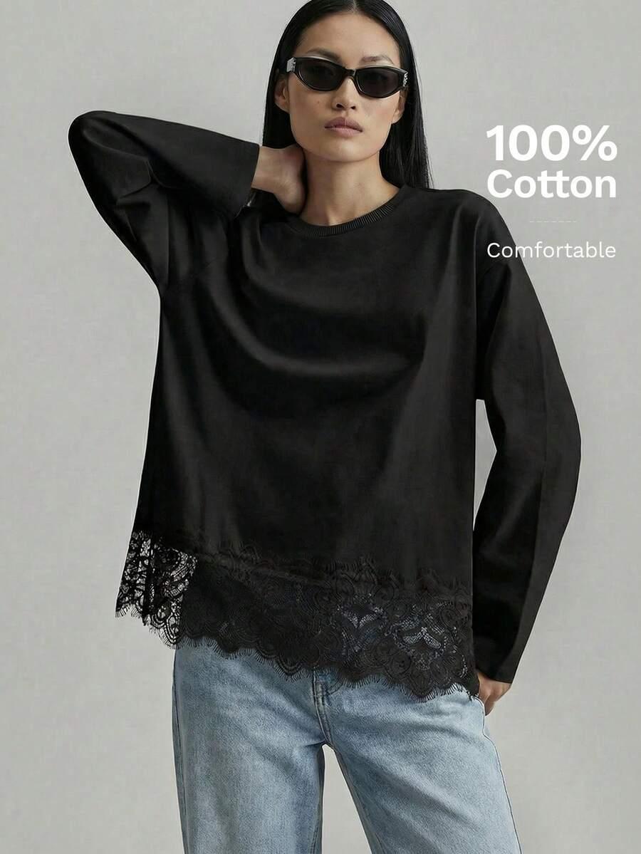 czarna bluzka długi rękaw
