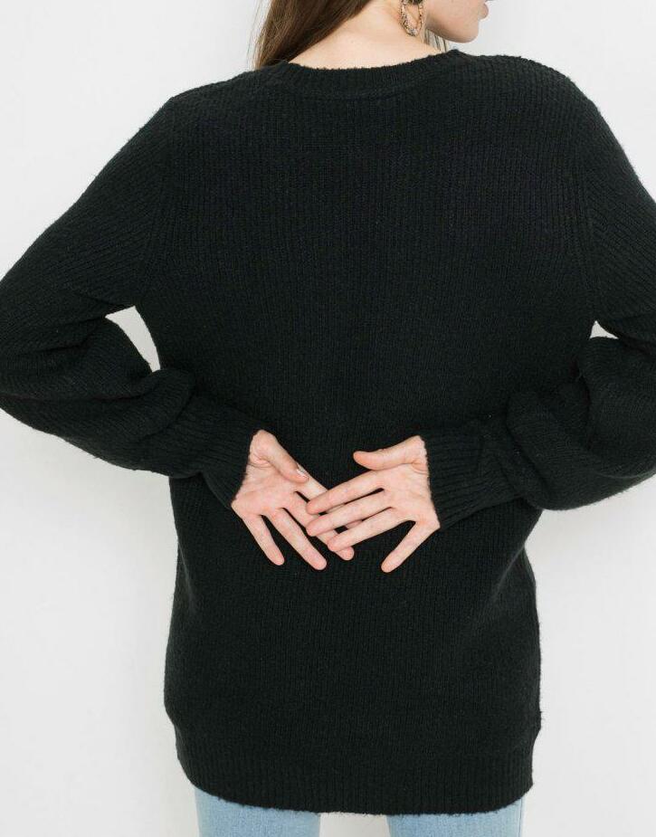 SWETER Z BUFIASTYMI RĘKAWAMI 