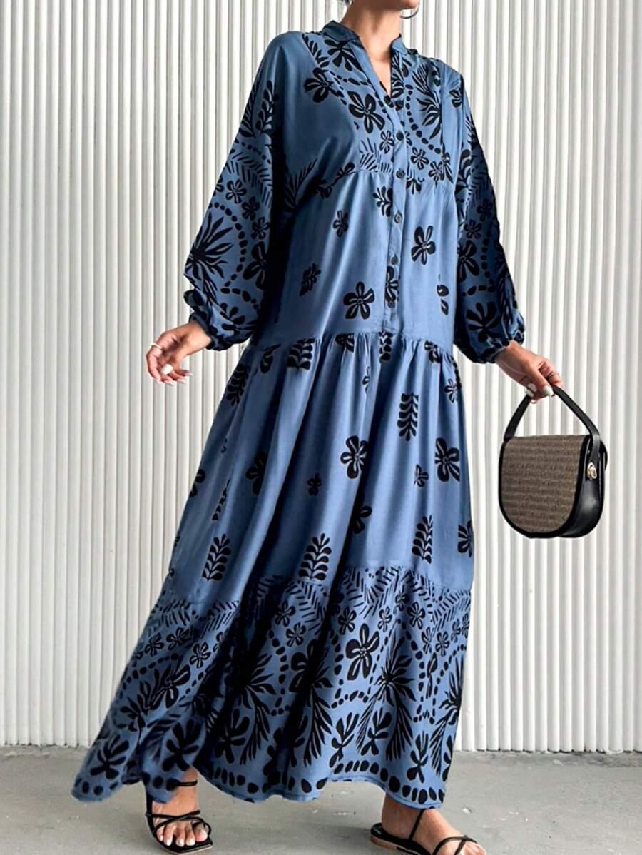 niebieska maxi sukienka