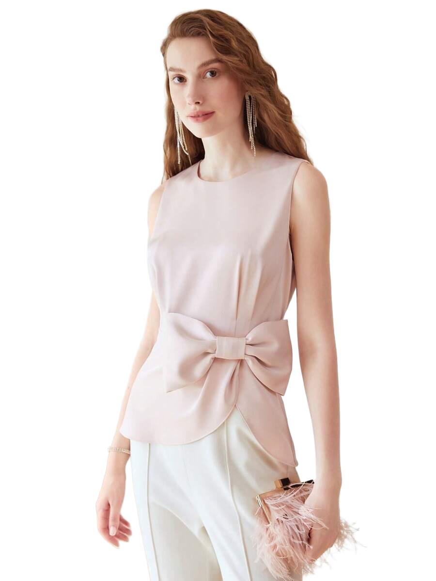 ELEGANCKA BLUZKA DAMSKA Z KOKARDĄ