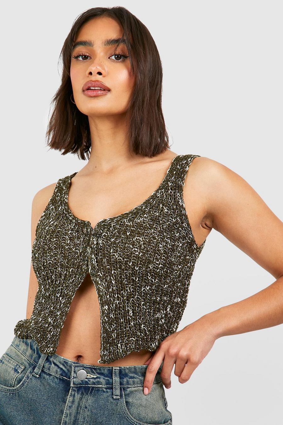 zielony dzianinowy top