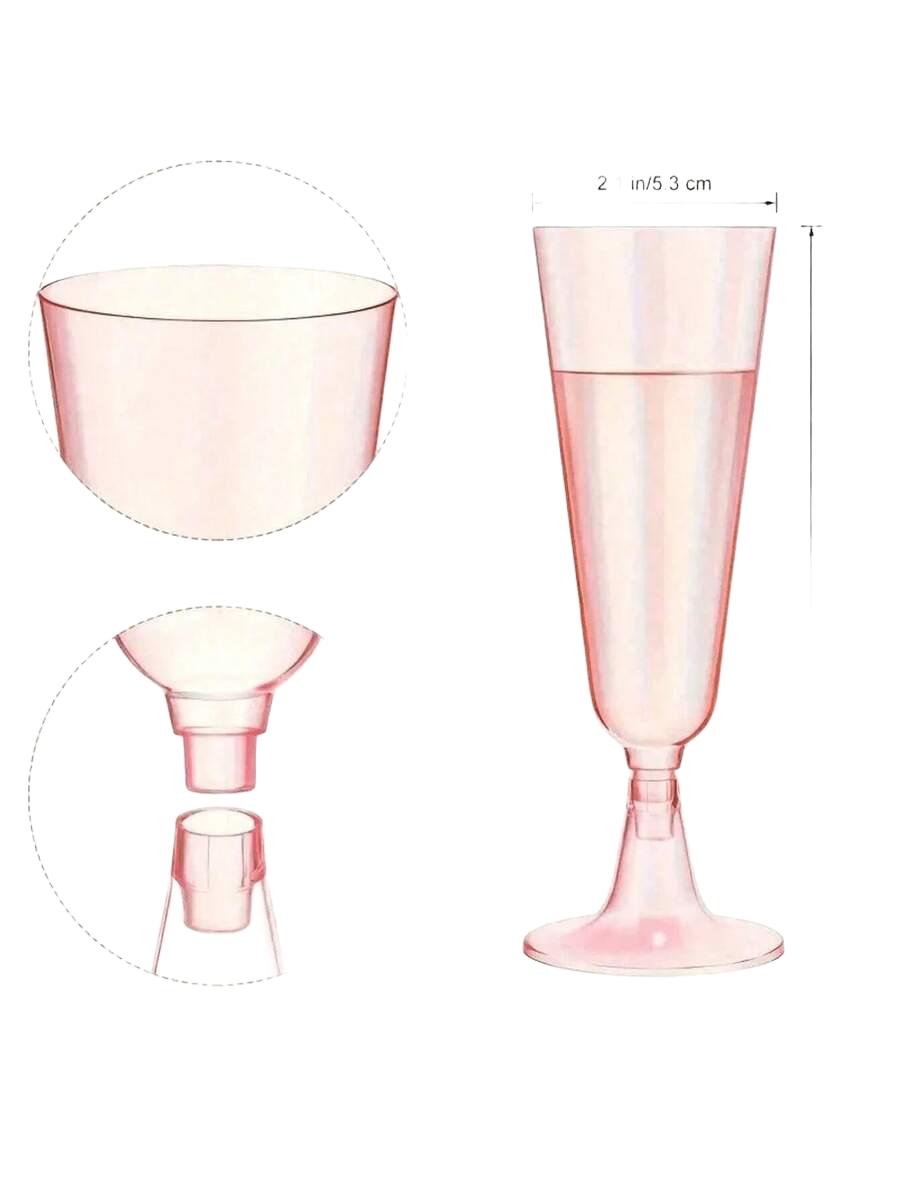 różowy plastikowy kieliszek 3-pack