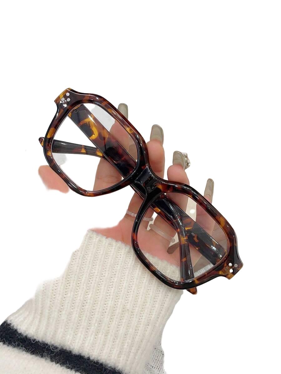okulary zerówki leopard print