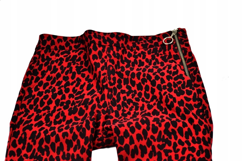 spodnie animal print suwak kieszenie casual 