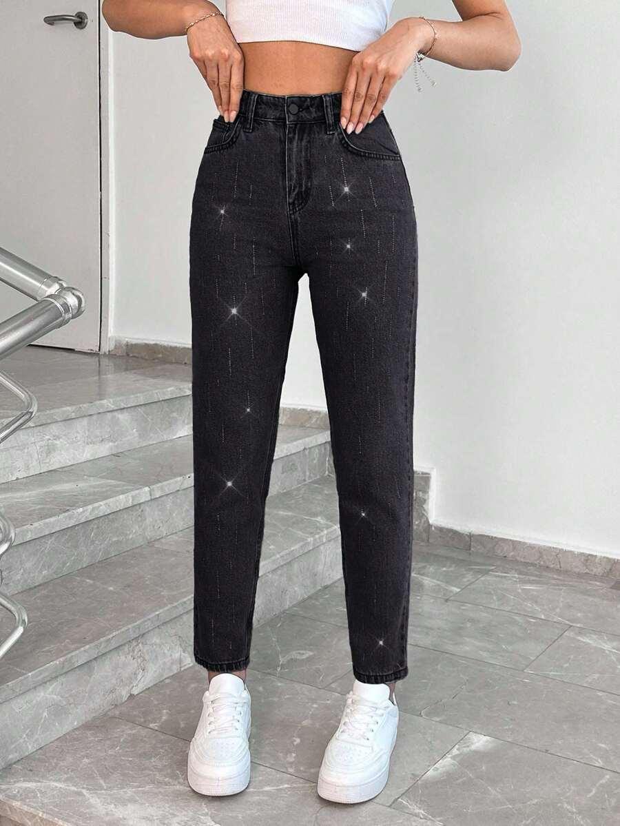 CZARNE SPODNIE JEANS