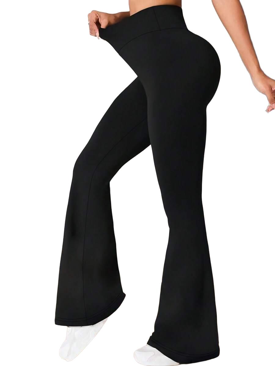 czarne legginsy dzwony
