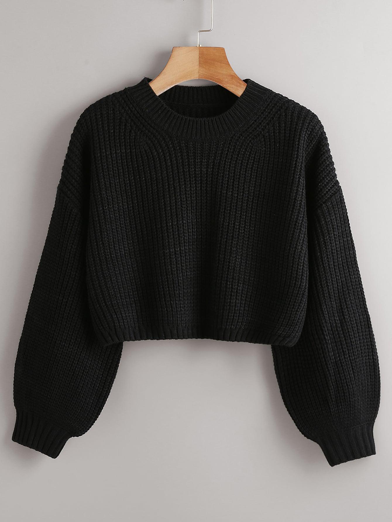 czarny krótki sweter 