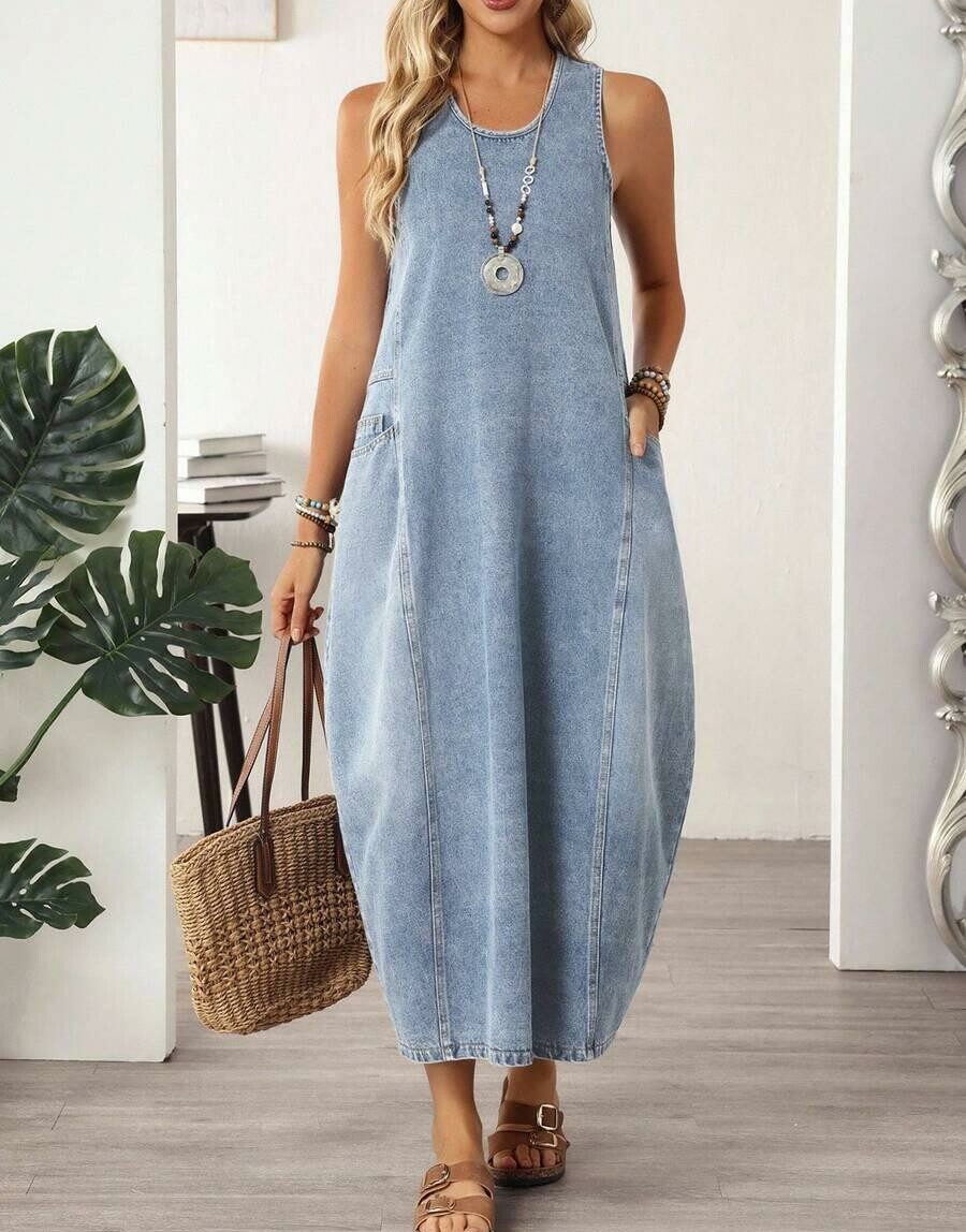 SUKIENKA BEZ RĘKAWÓW jeans