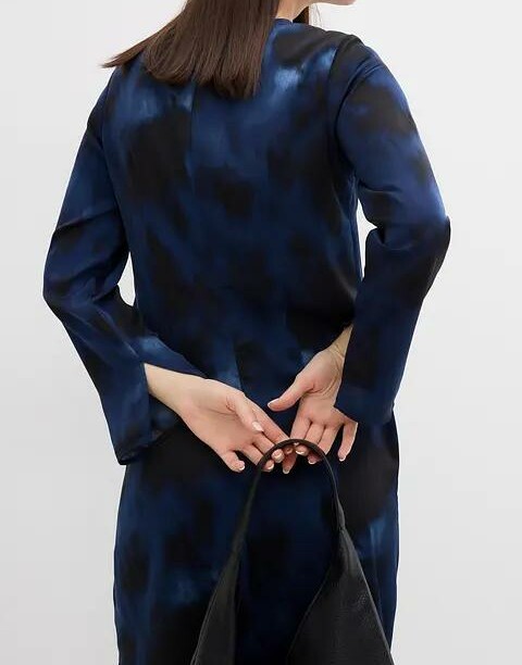SUKIENKA PLUS SIZE OMBRE OKRĄGŁY DEKOLT DŁUGI RĘKAW