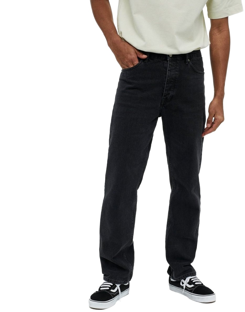 CZARNE PROSTE SPODNIE JEANS