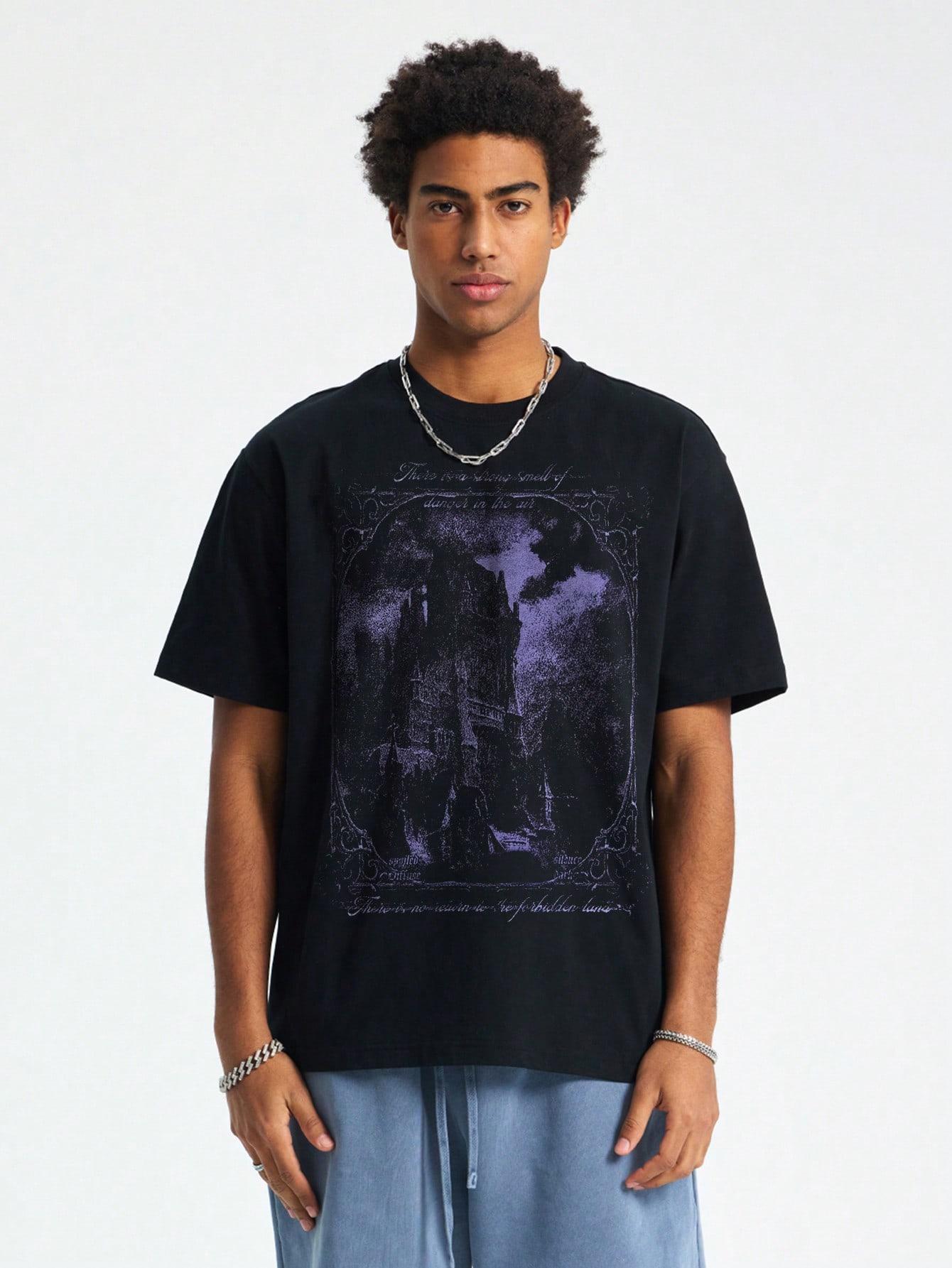 czarny t-shirt print