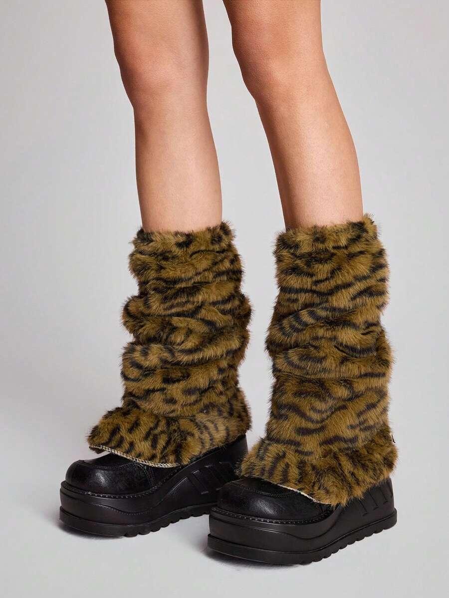 ocieplacze na nogi animal print 