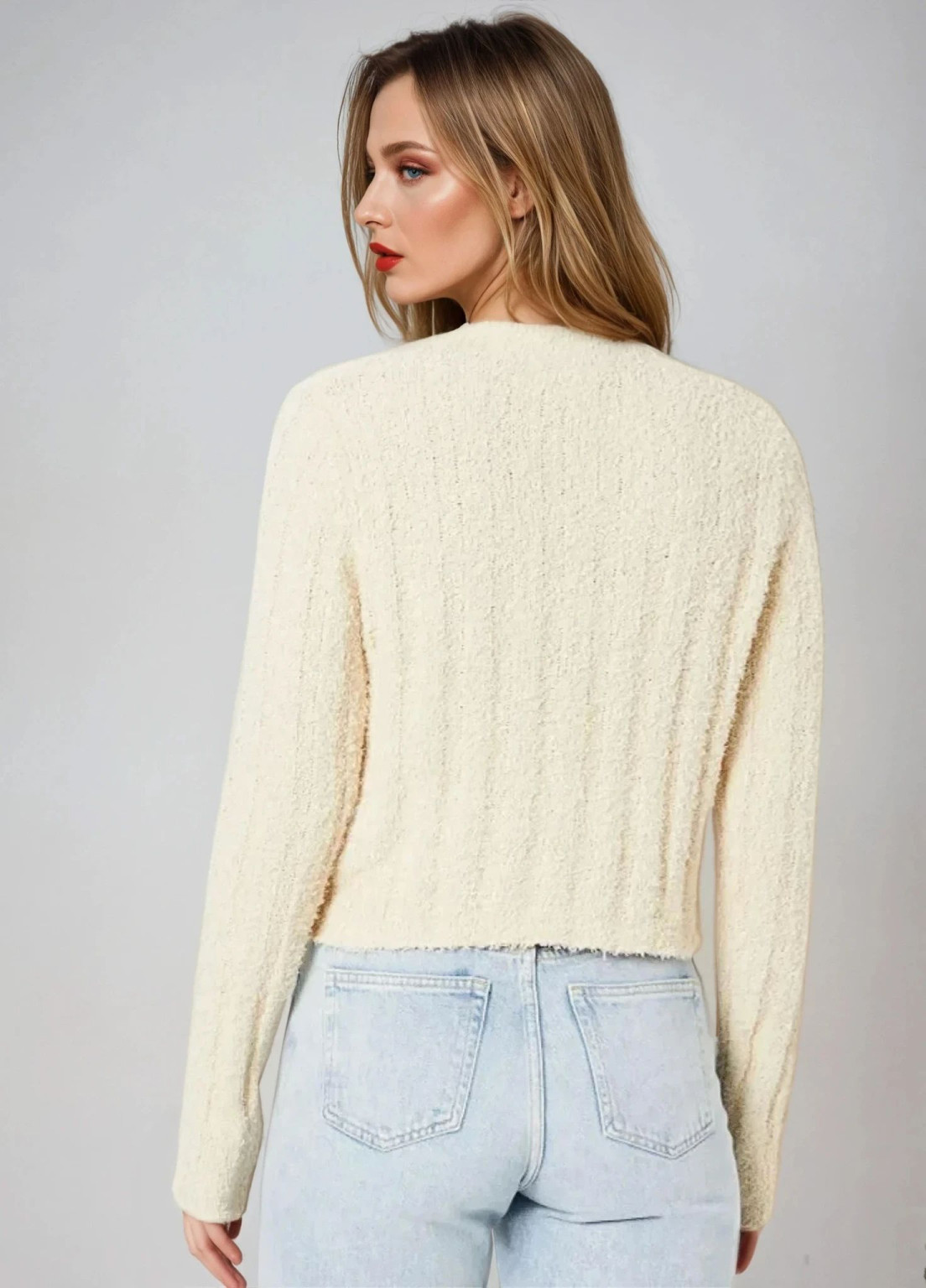 KLASYCZNY BEŻOWY SWETER STÓJKA