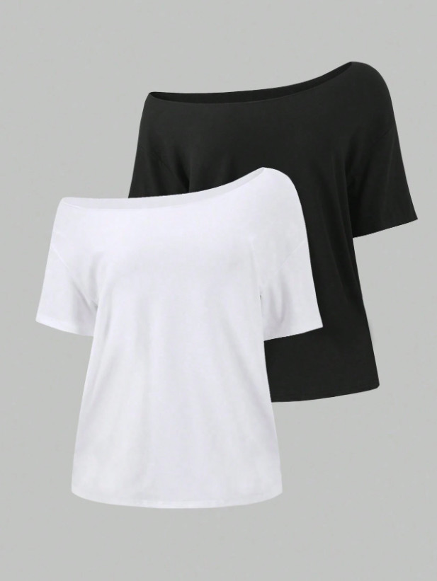 GŁADKI T-SHIRT 2-PACK 