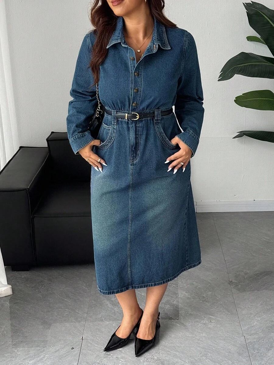 niebieska sukienka jeans