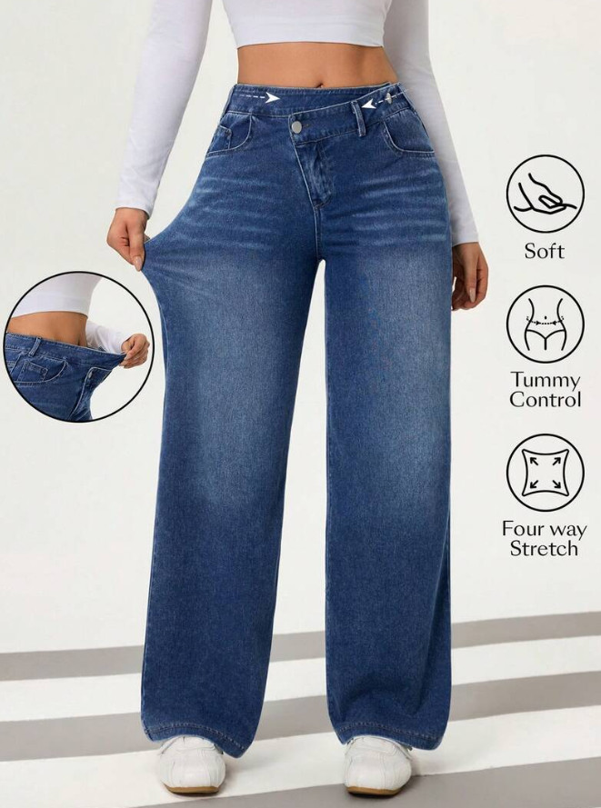niebieskie spodnie jeans