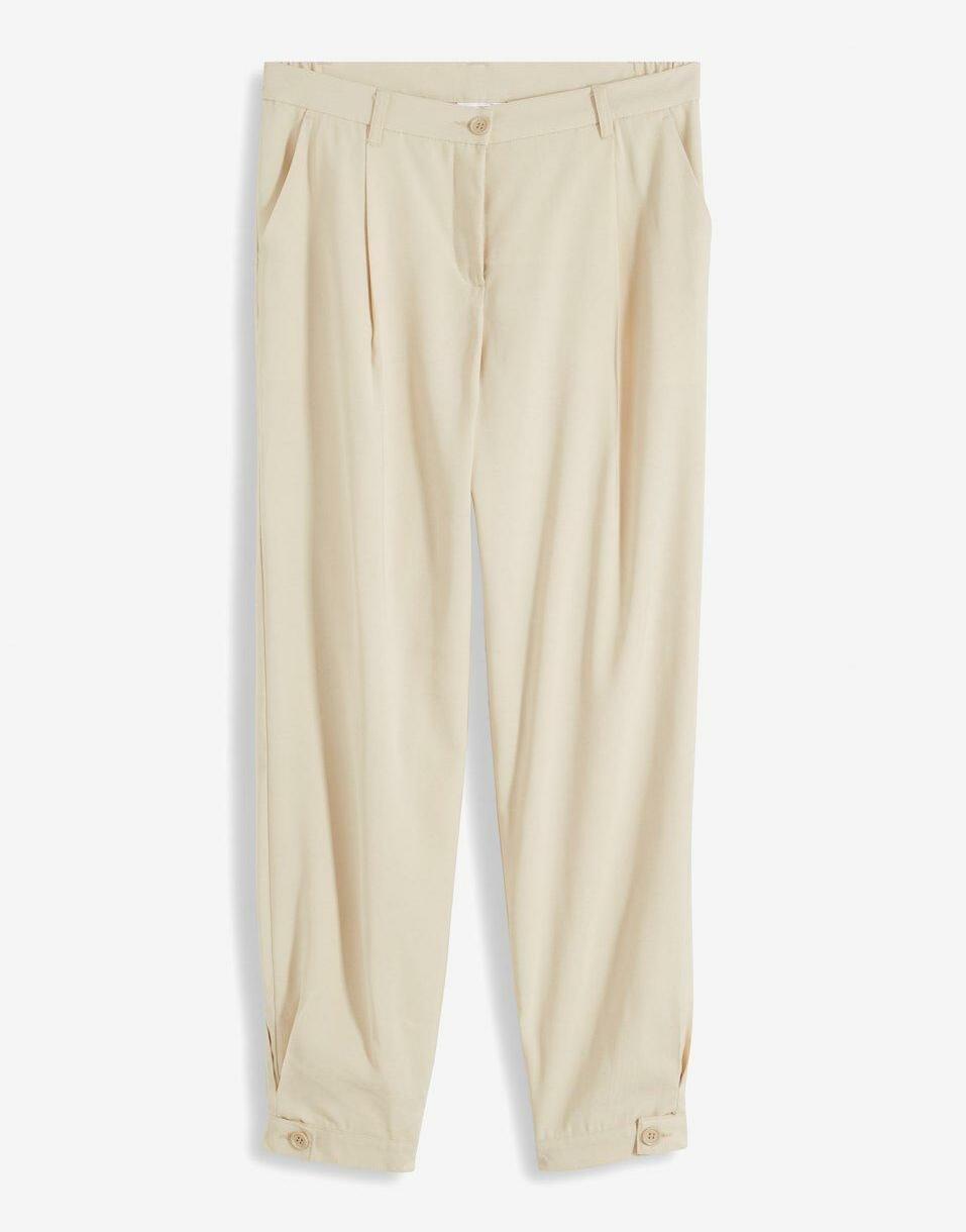 SPODNIE DAMSKIE CASUAL BAGGY WISKOZA WYSOKI STAN ZAMEK