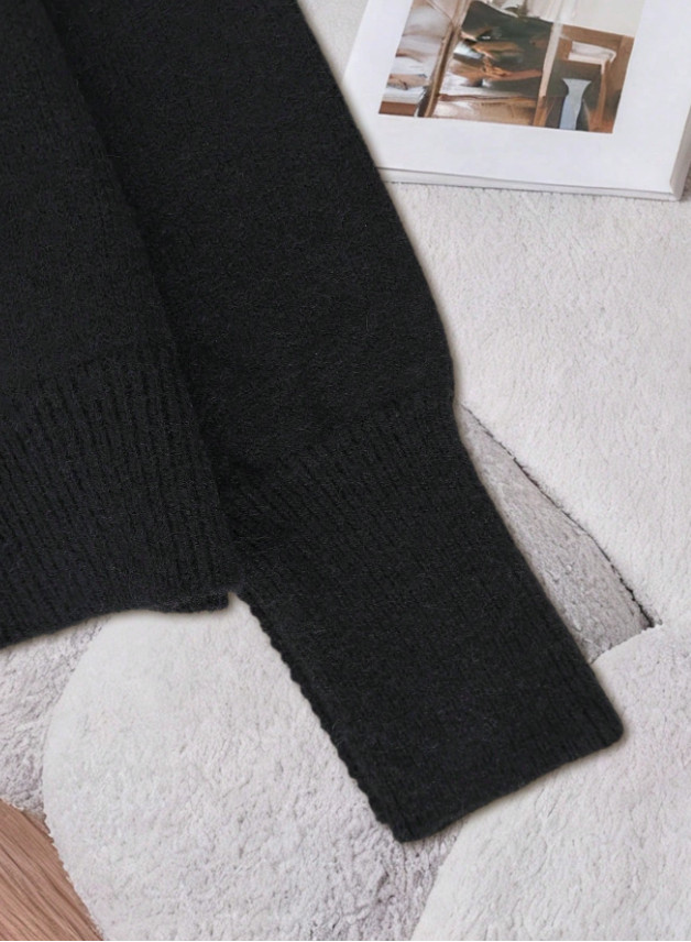 CZARNY SWETER DZIANINA 