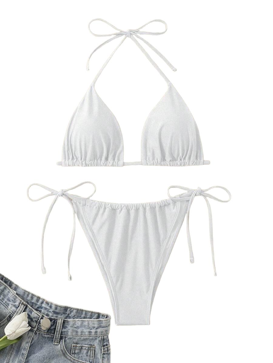 BIAŁE DWUCZĘŚCIOWE BIKINI DAMSKIE