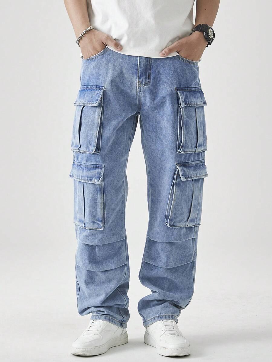niebieskie spodnie jeans kieszenie 