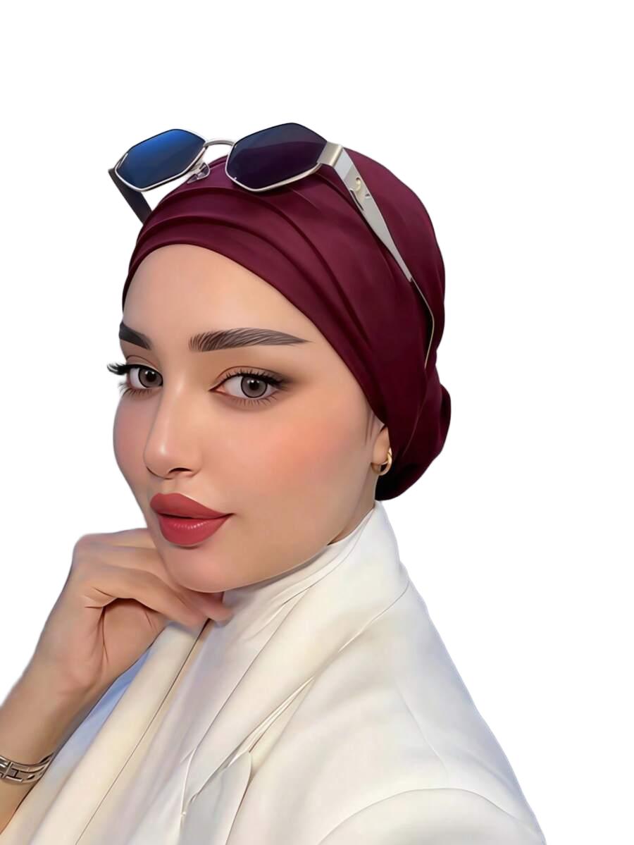 brązowy turban na głowę