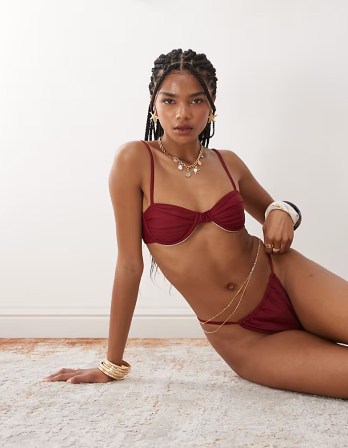 BURGUNDOWA góra od bikini