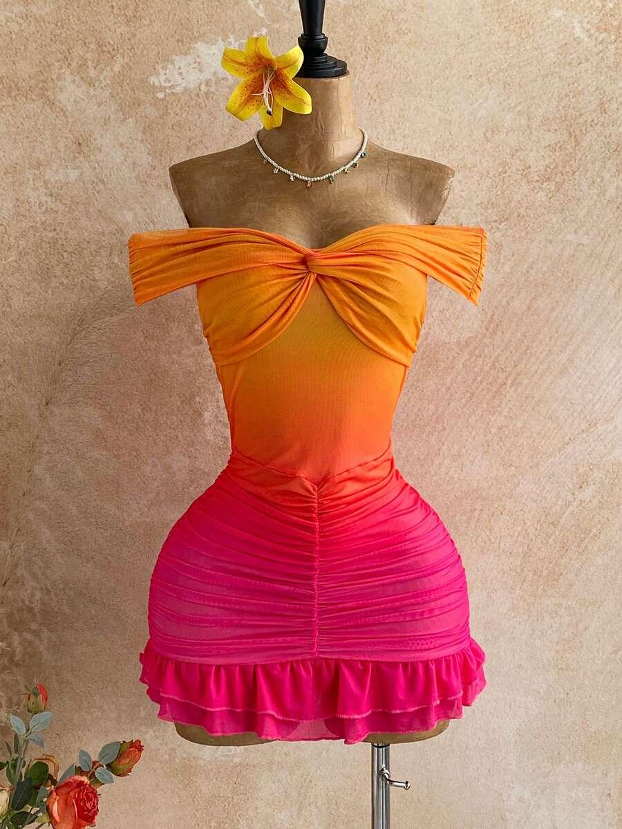 mini sukienka ombre