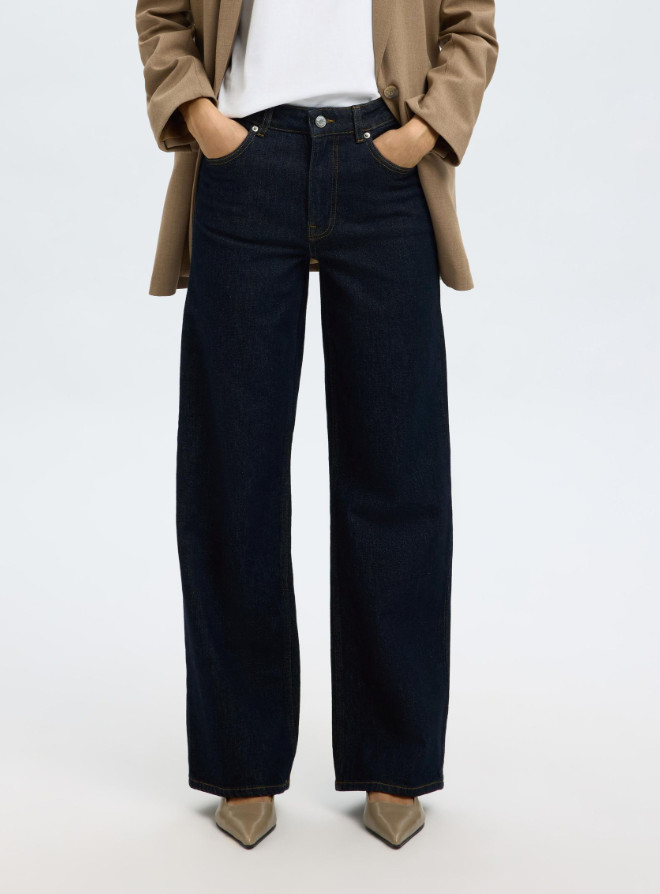 spodnie wide leg jeans wysoki stan