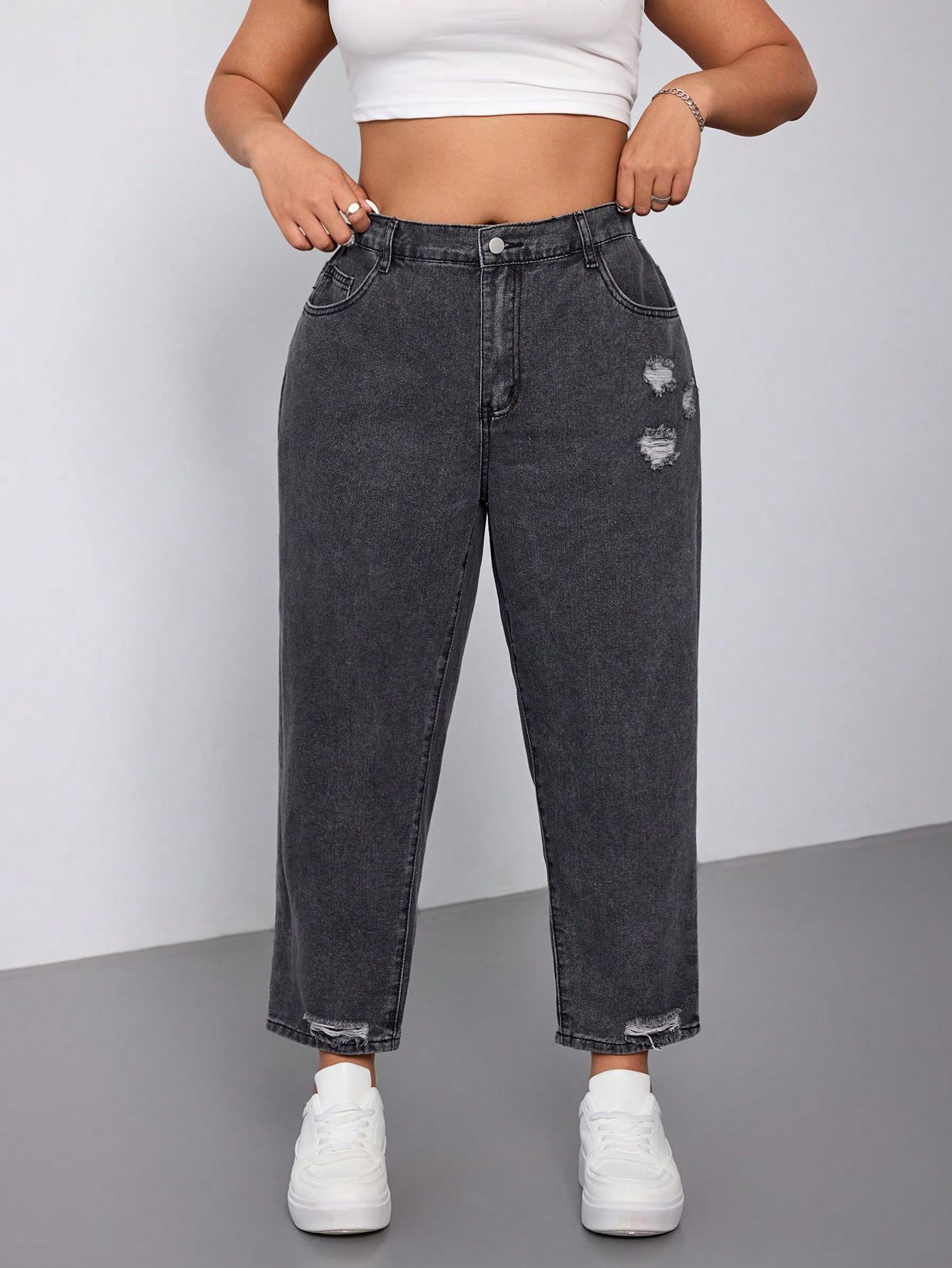 SZARE SPODNIE JEANS