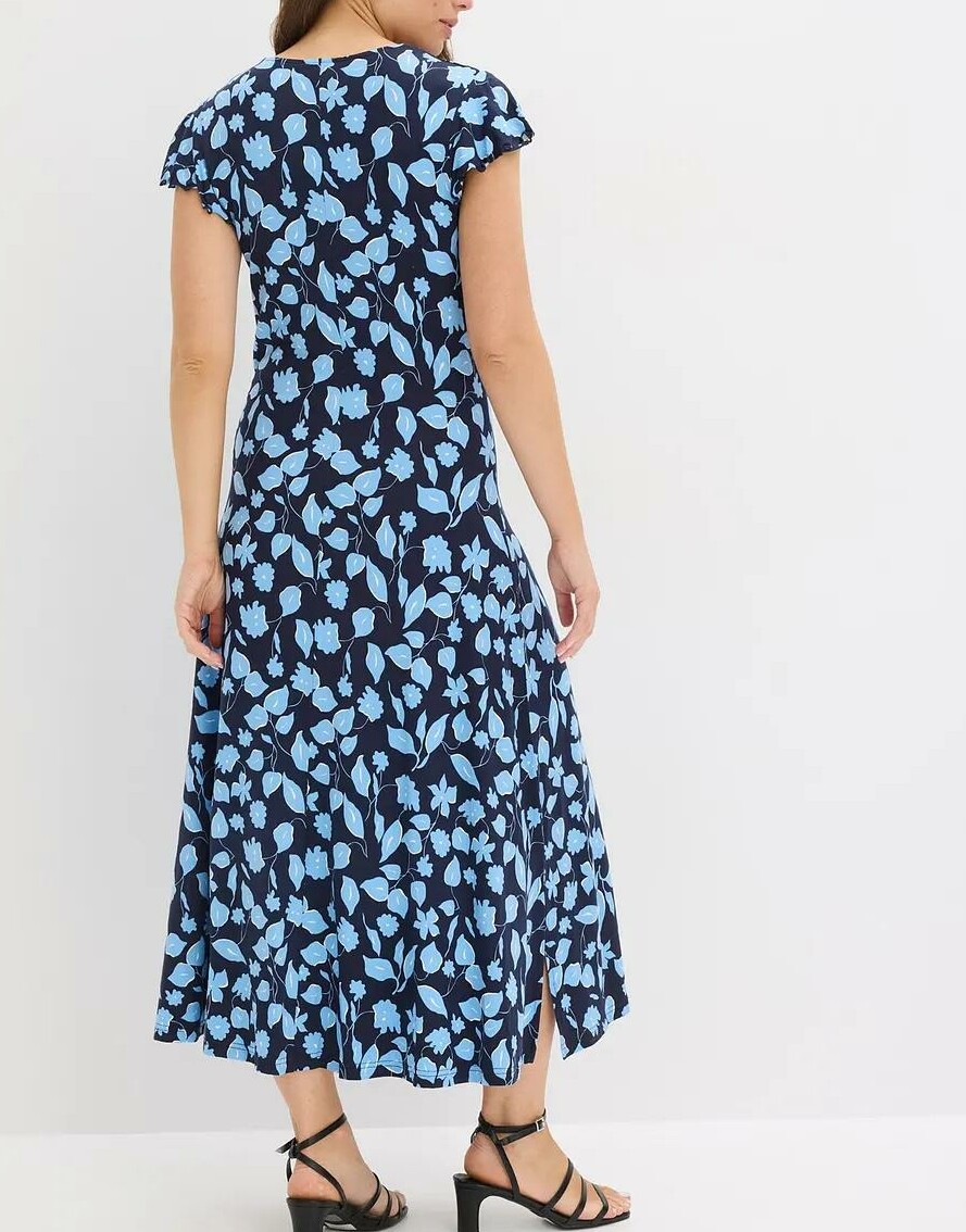 SUKIENKA DZIANINOWA MAXI PLUS SIZE Z KWIATOWYM WZOREM