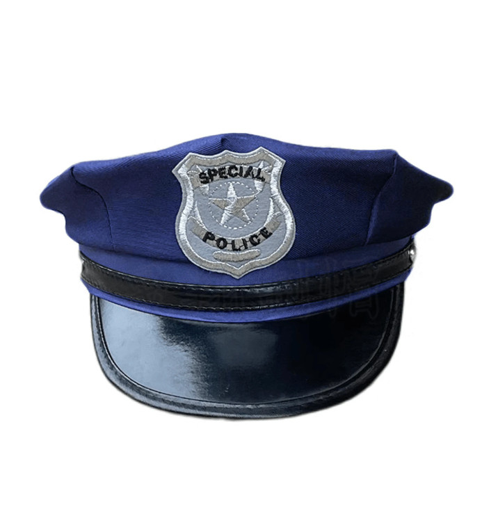 KOSTIUM GRANATOWA CZAPKA POLICJANTA 2szt.