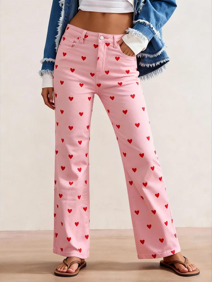 RÓŻOWE SPODNIE JEANS