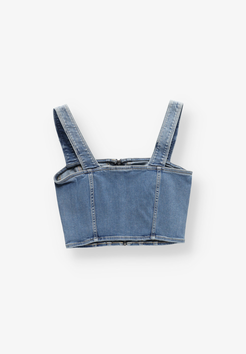 CROP TOP ZAMEK JEANS