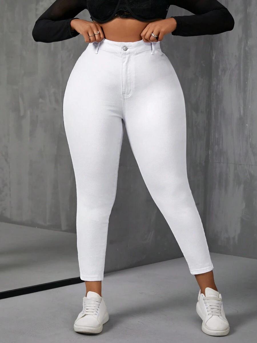 BIAŁE SPODNIE JEANS