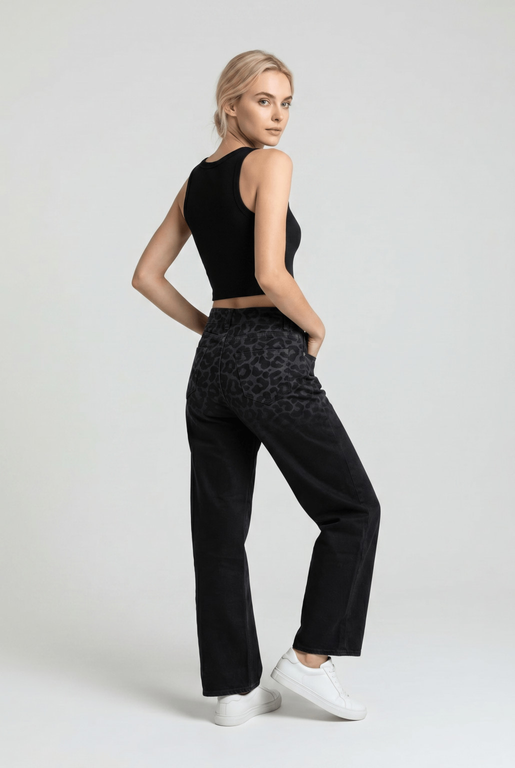 spodnie animal print jeans