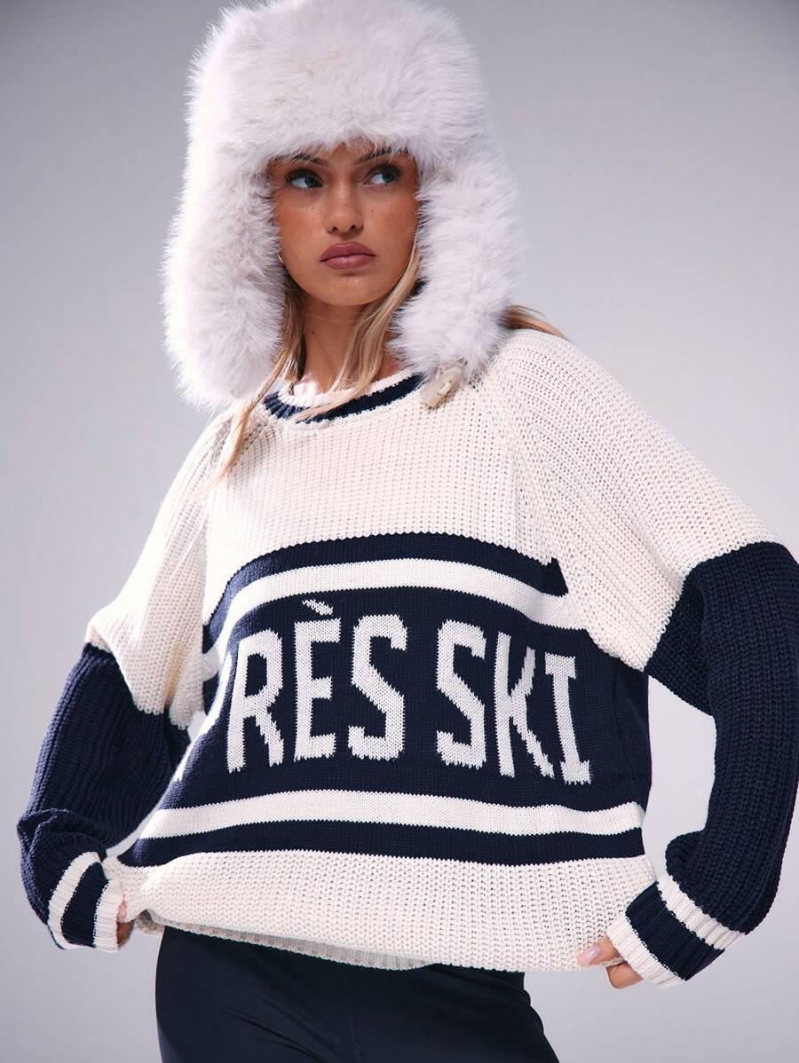 SWETER OKRĄGŁY DEKOLT KONTRAST 